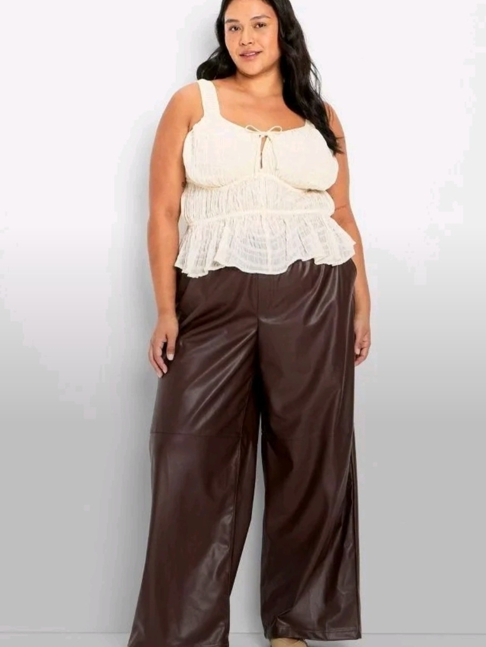 Future Collective Women's Gathered Corset Top - Cream 2X